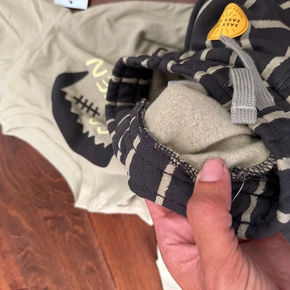 Cat & Jack Boys 3T Frankenstein Halloween Shirt Striped Joggers Set Halloween